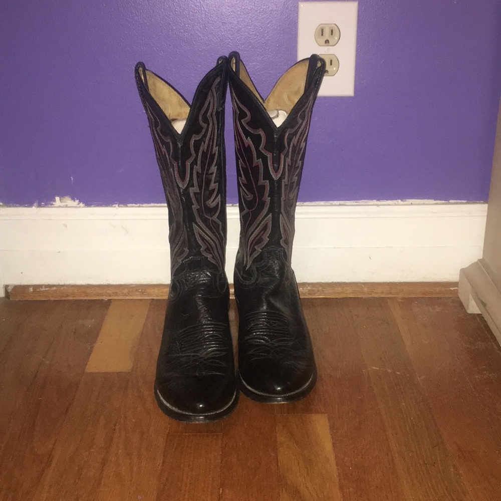 Justin Leather Cowboy Boots❤️